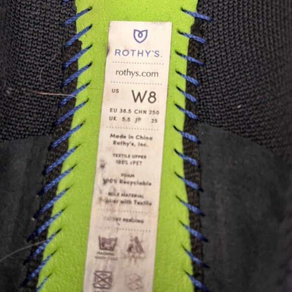 Rothy's The Flat Round Toe Ballet Flats Black Knit Quiet Luxury Size 8 - Picture 4 of 6